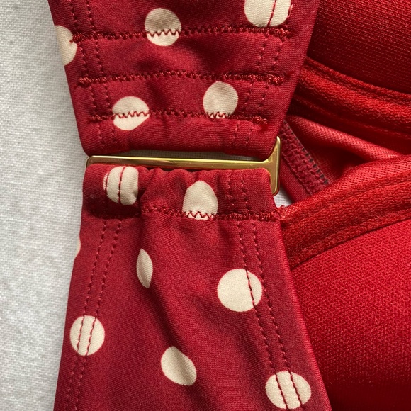 Adore Me Vivian Contour Red White Polka Dot underwire Bikini Swim Top. Sz 44DDD - Picture 10 of 15